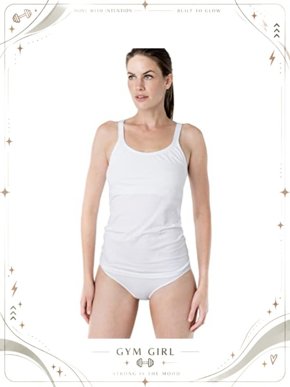 Cotton Blend Camisole with Built-in Shelf Bra and Wide Strap